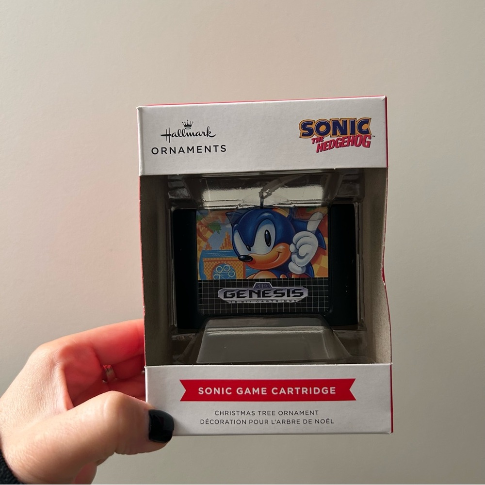 ⭐️ 2/$50 Hallmark Sonic Sega Genesis Game Cartridge Christmas Ornament
